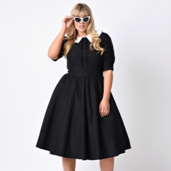 Dress with a semi-sun skirt for obese women