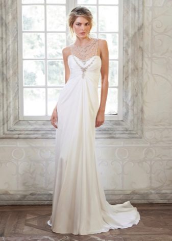 Flowy satin wedding dress