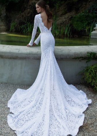 Wedding Dress with Lace Train