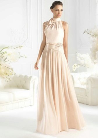 Wedding evening dress with closed shoulders