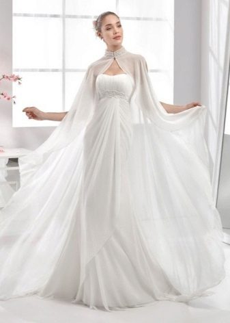 Wedding dress with a cape