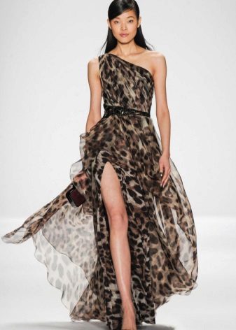 Black leopard dress