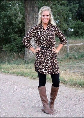 Leopard shirt dress