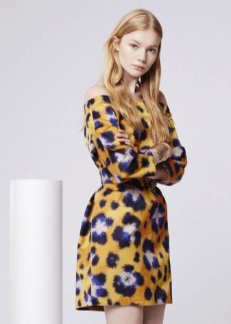 Leopard print on a yellow dress