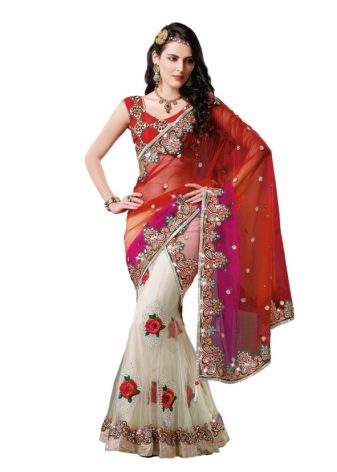 Piros indiai saree