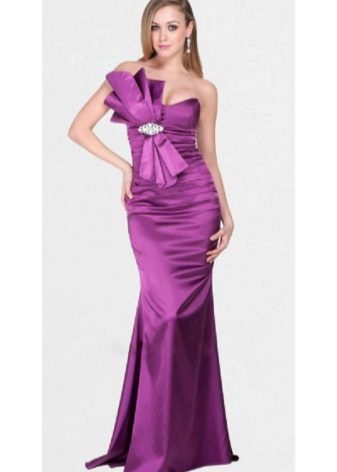 purple satin dress