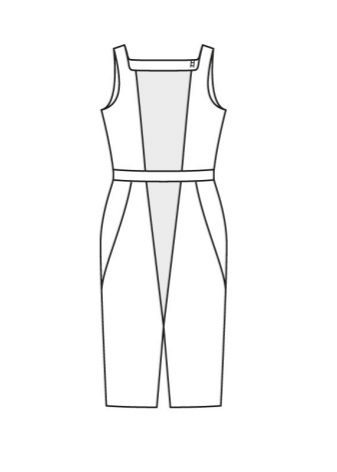 Colorblocking do-it-yourself design dress dress - technical drawing