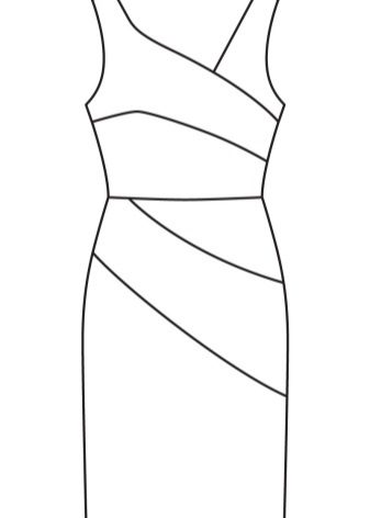 Technical pattern of asymmetric sheath dress