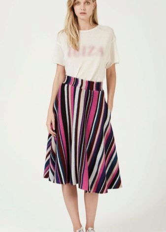 color striped skirt