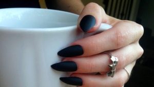 Sharp black nails: fashionable options and original ideas