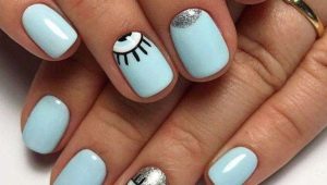 Kék Nail Art ötletek a rövid körmök számára