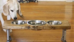 Bowls on a stand for dogs