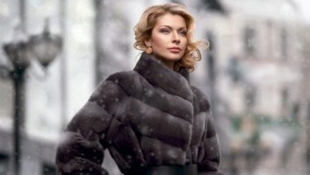 Gray mink coat