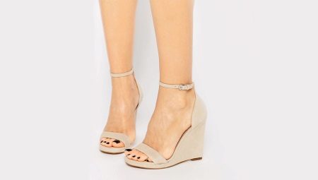 Beige wedge sandals