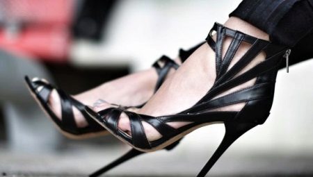 Black heeled sandals