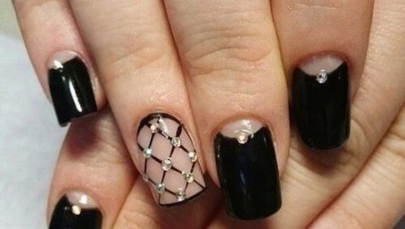 Black and beige manicure design