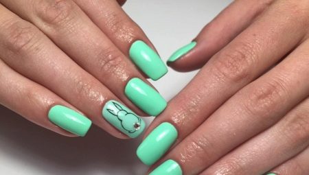 Mint manicure: options and ideas of decor