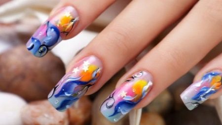 Stylish ideas manicure with dolphins