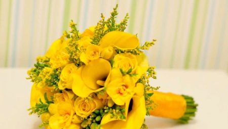 Yellow bridal bouquet: a choice of colors and their combinations