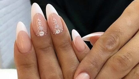 French manicure on almond nails