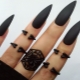 Black manicure for long nails: interesting and fashionable design ideas