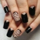 Black and beige manicure design