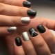 How to make a manicure in black with silver?