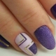 Bright and gentle ideas of combining purple and white in manicure