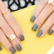 Nail design with gray gel polish