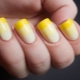 Manicure with yellow gel polish