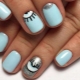 Kék Nail Art ötletek a rövid körmök számára