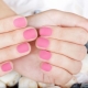 Pink color in manicure with shellac