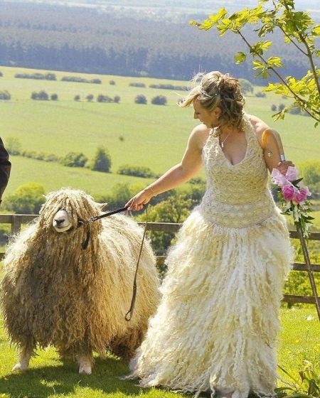 Wedding dress made of wool