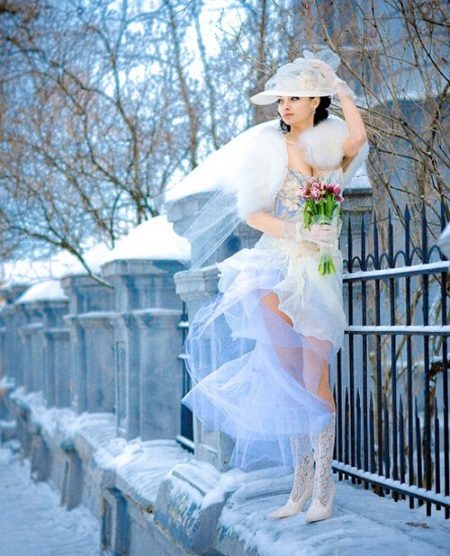 Wedding frank dress in winter