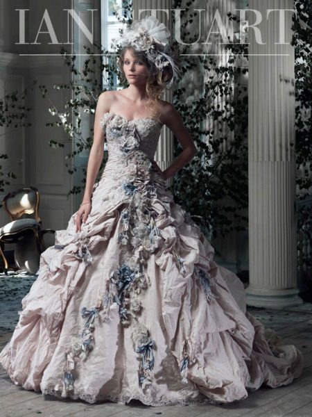 Wedding dress from Ian Stuart with flowers