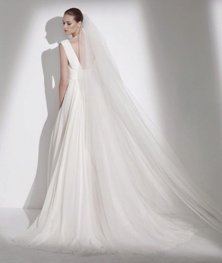 Wedding dress with veil