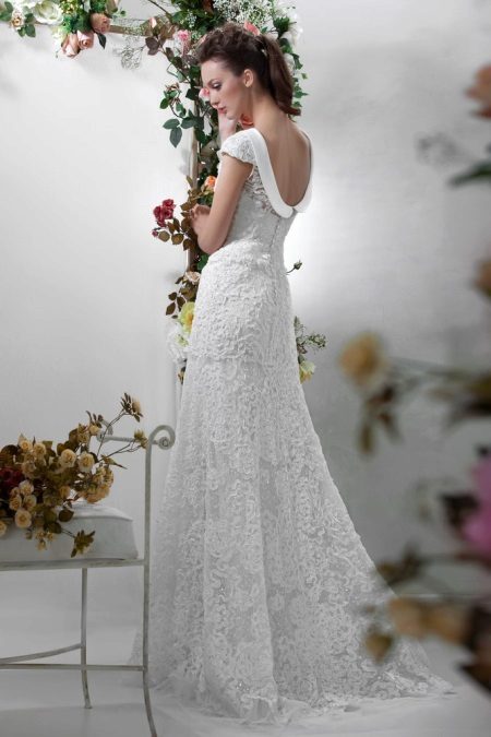 Wedding dress with partially open back from Papilio