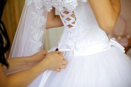 Lace up wedding dress