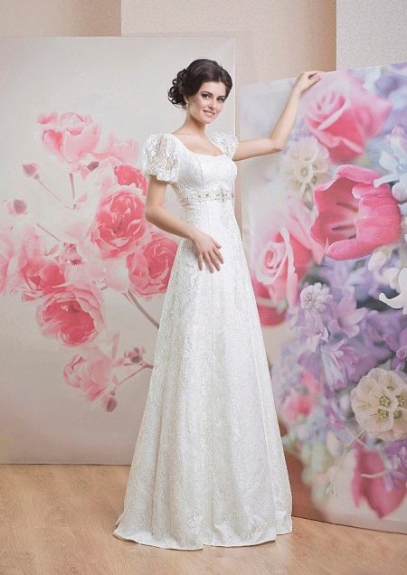 Empire style wedding dress with sleeves