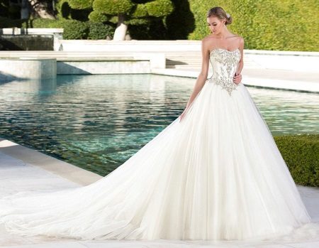 Wedding dress in the style of a princess with a corset