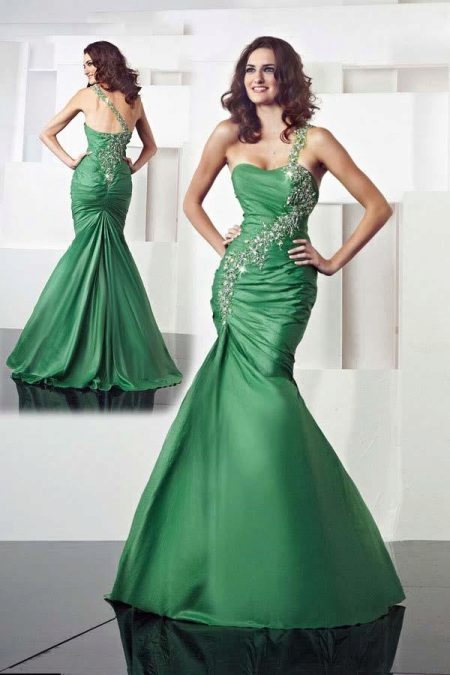 Mermaid wedding dress in green