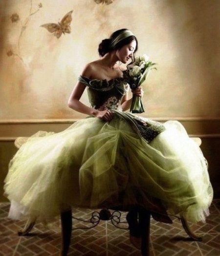 Green wedding dress magnificent