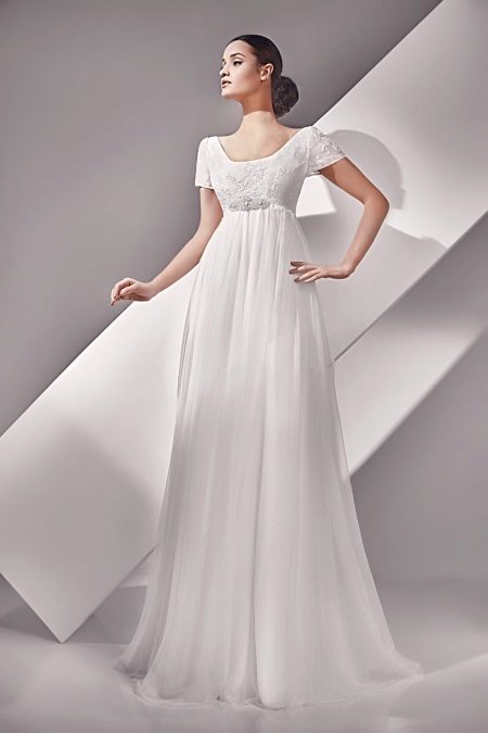 Empire Empire Wedding Dress with Sleeves