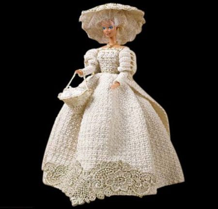 Knitted Barbie Dolls Wedding Dress