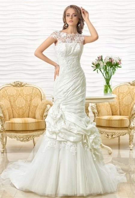 Mermaid wedding dress with a complex cut