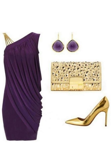 Accessories for eggplant dress