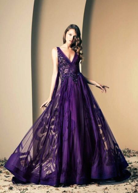 Beautiful dress in eggplant color