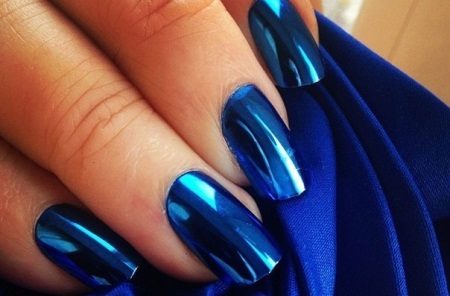 Blue nail polish for dark blue manicure