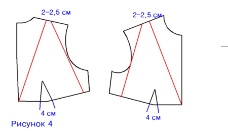 Layout bodice with deep neckline