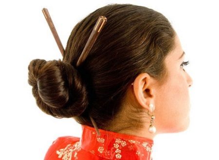 Chinese style hair with chopsticks